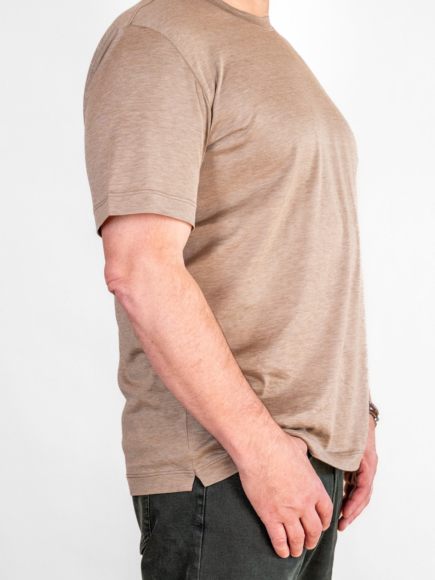James Silk Blend T-Shirt - Beige