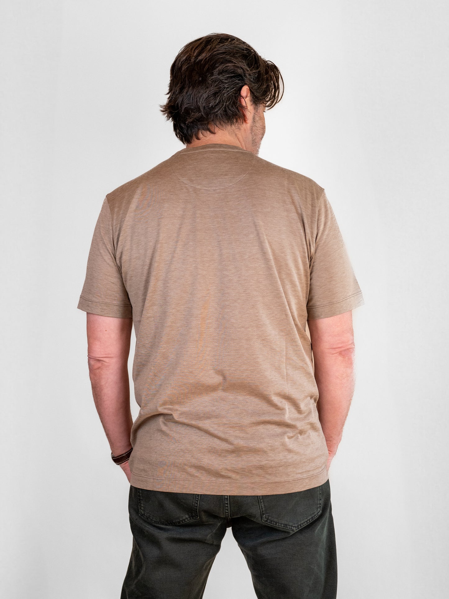 James Silk Blend T-Shirt - Beige