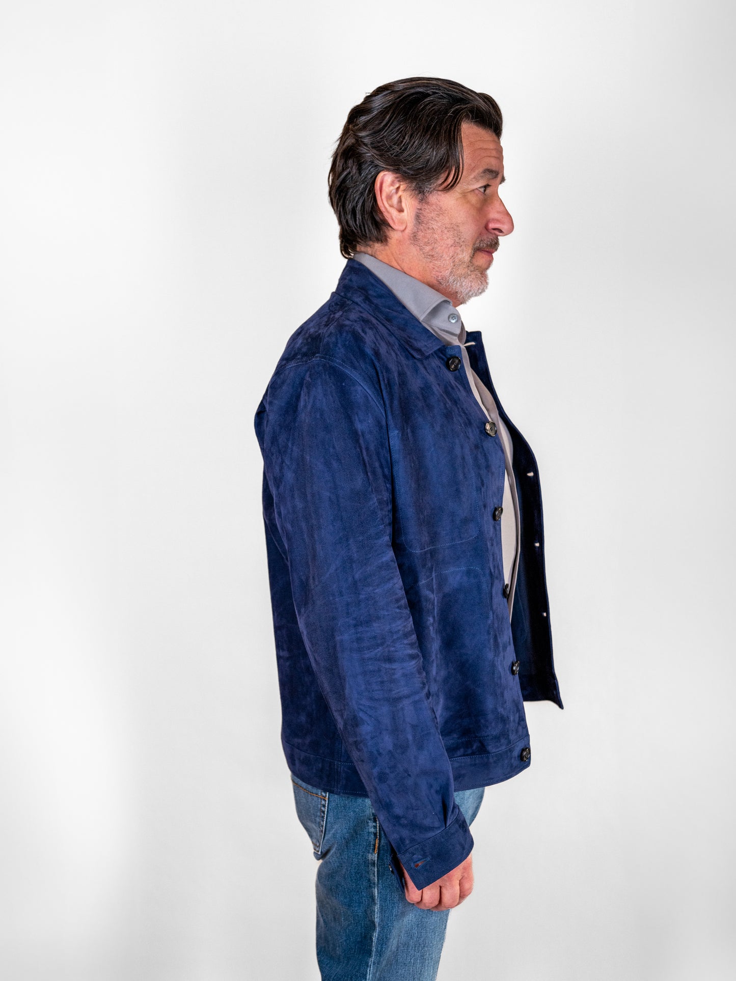 Strozzi Navy Suede Jacket