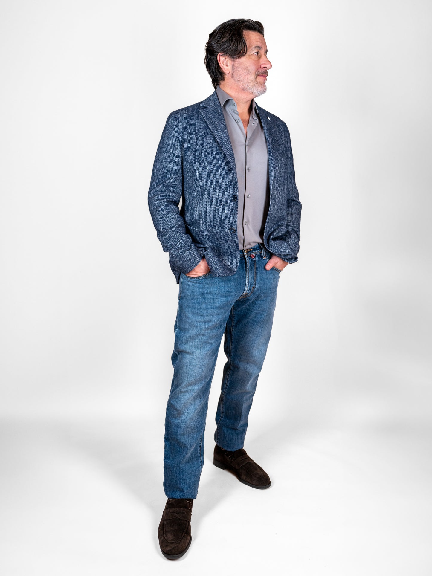 Herringbone Sport Coat - Navy