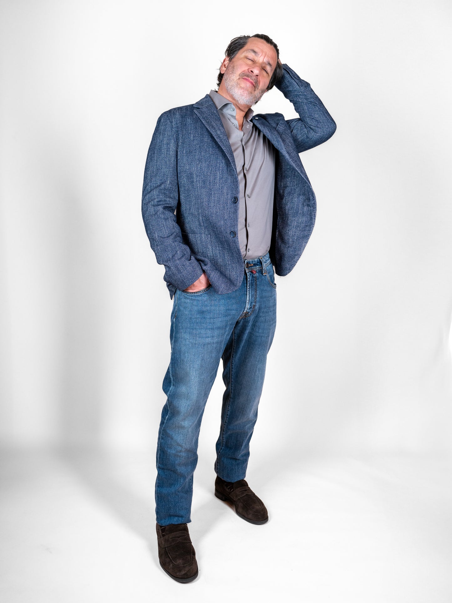 Herringbone Sport Coat - Navy