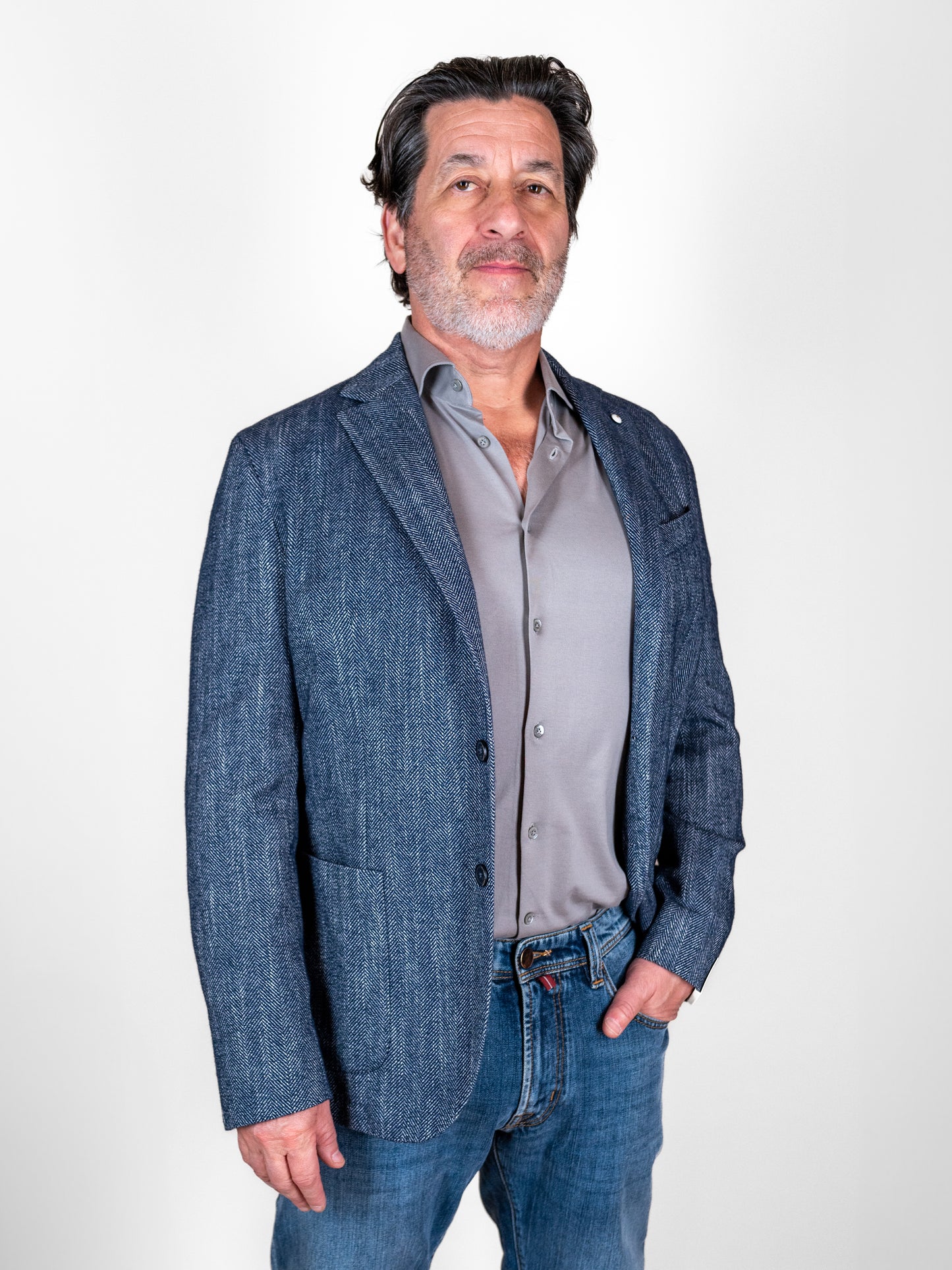 Herringbone Sport Coat - Navy