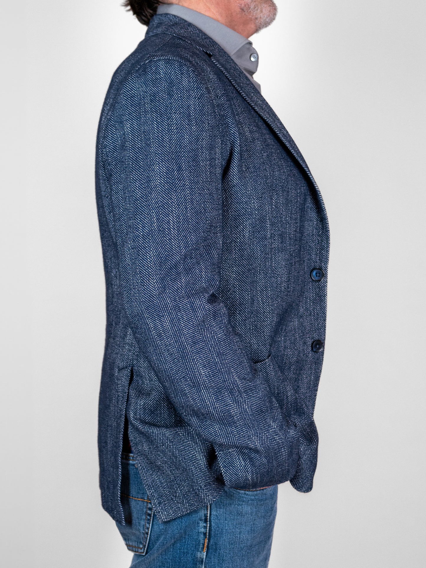 Herringbone Sport Coat - Navy