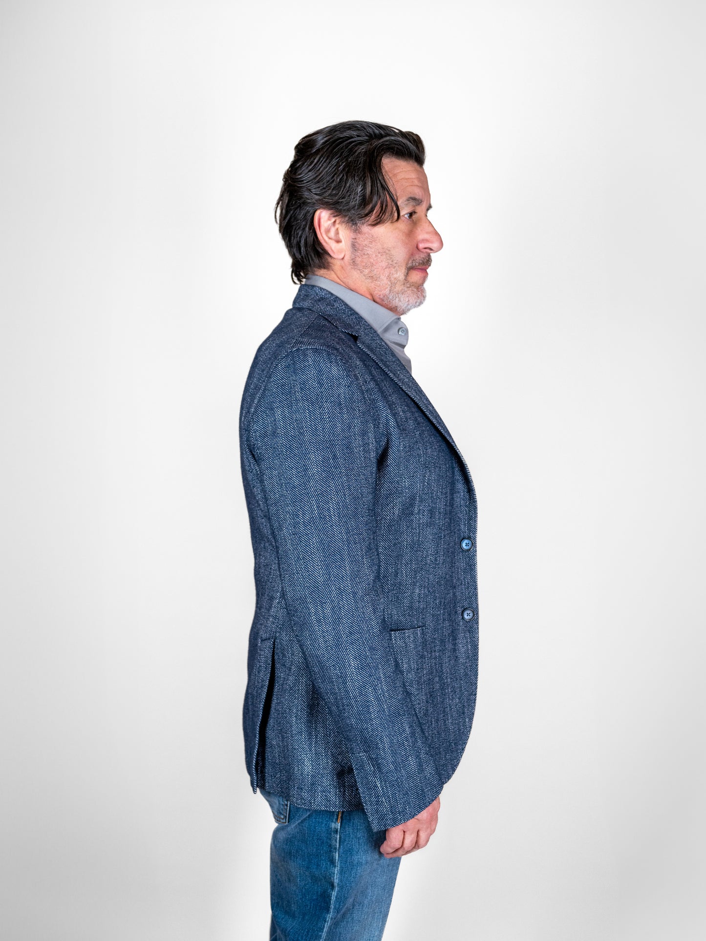 Herringbone Sport Coat - Navy