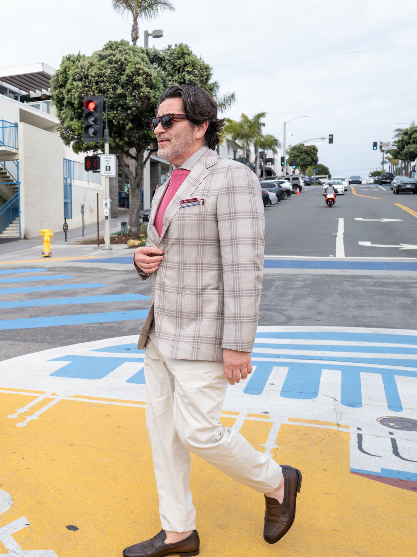 Wool/Silk/Linen Sport Coat - Taupe Plaid