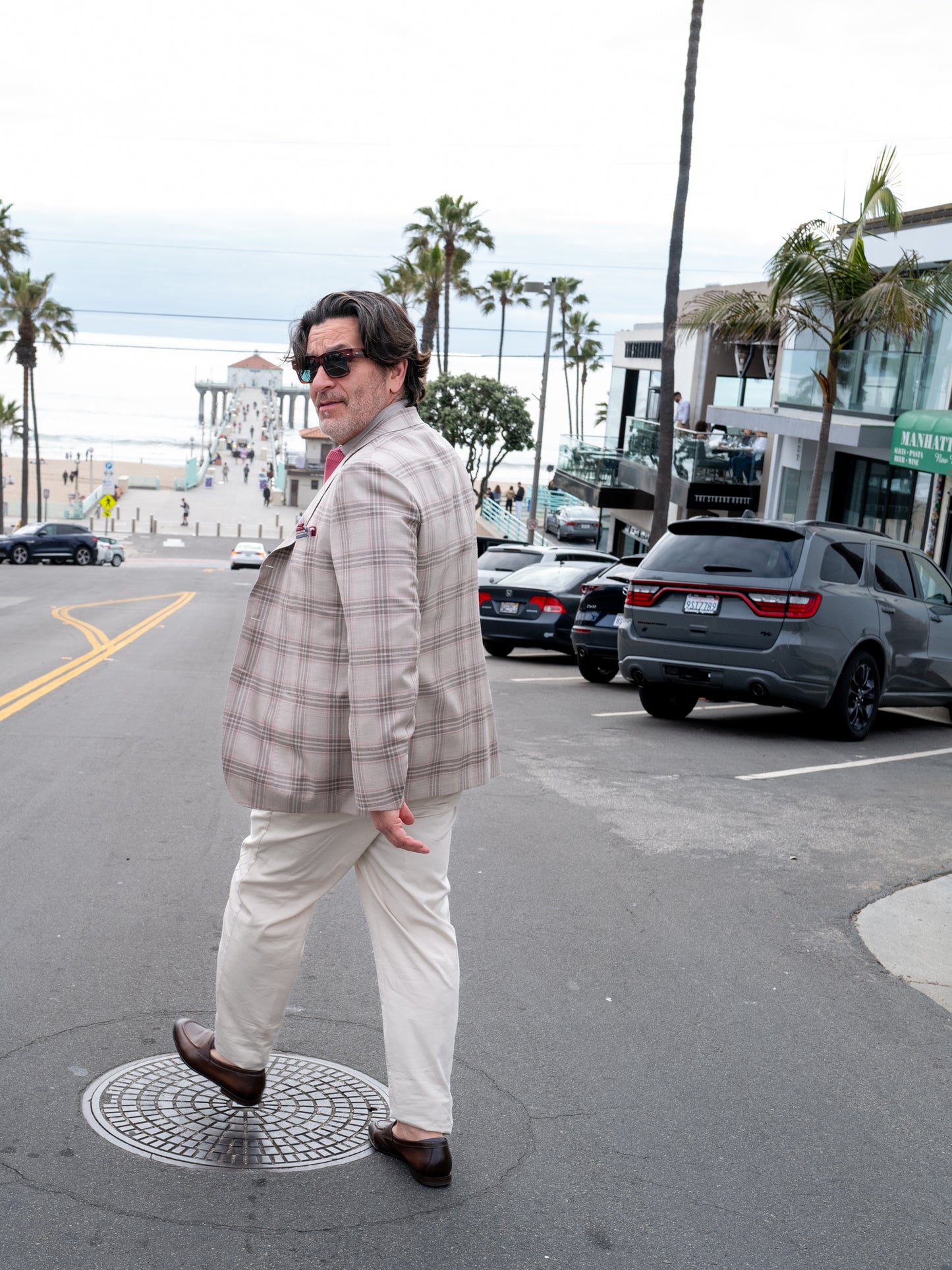 Wool/Silk/Linen Sport Coat - Taupe Plaid