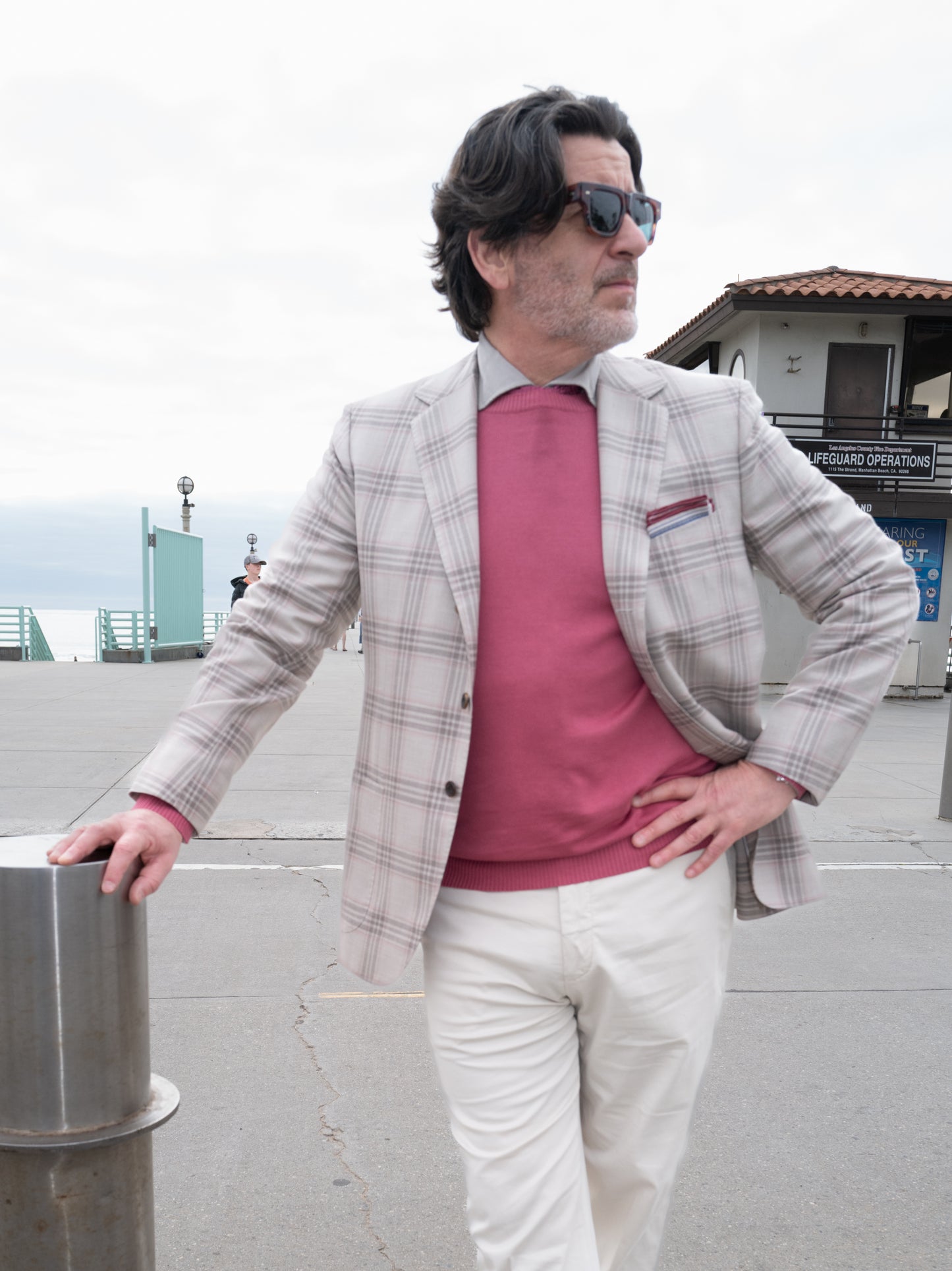 Wool/Silk/Linen Sport Coat - Taupe Plaid