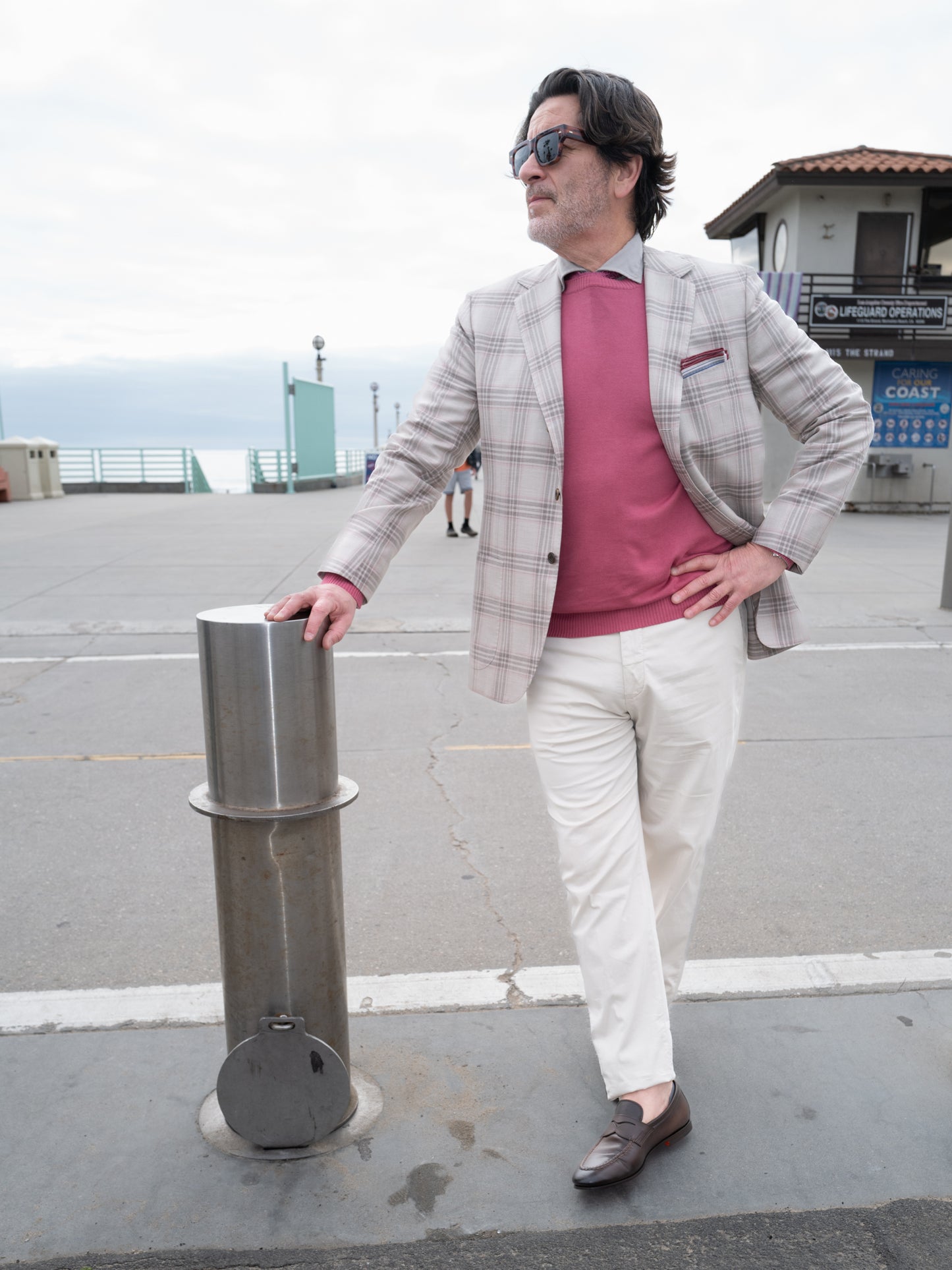 Wool/Silk/Linen Sport Coat - Taupe Plaid