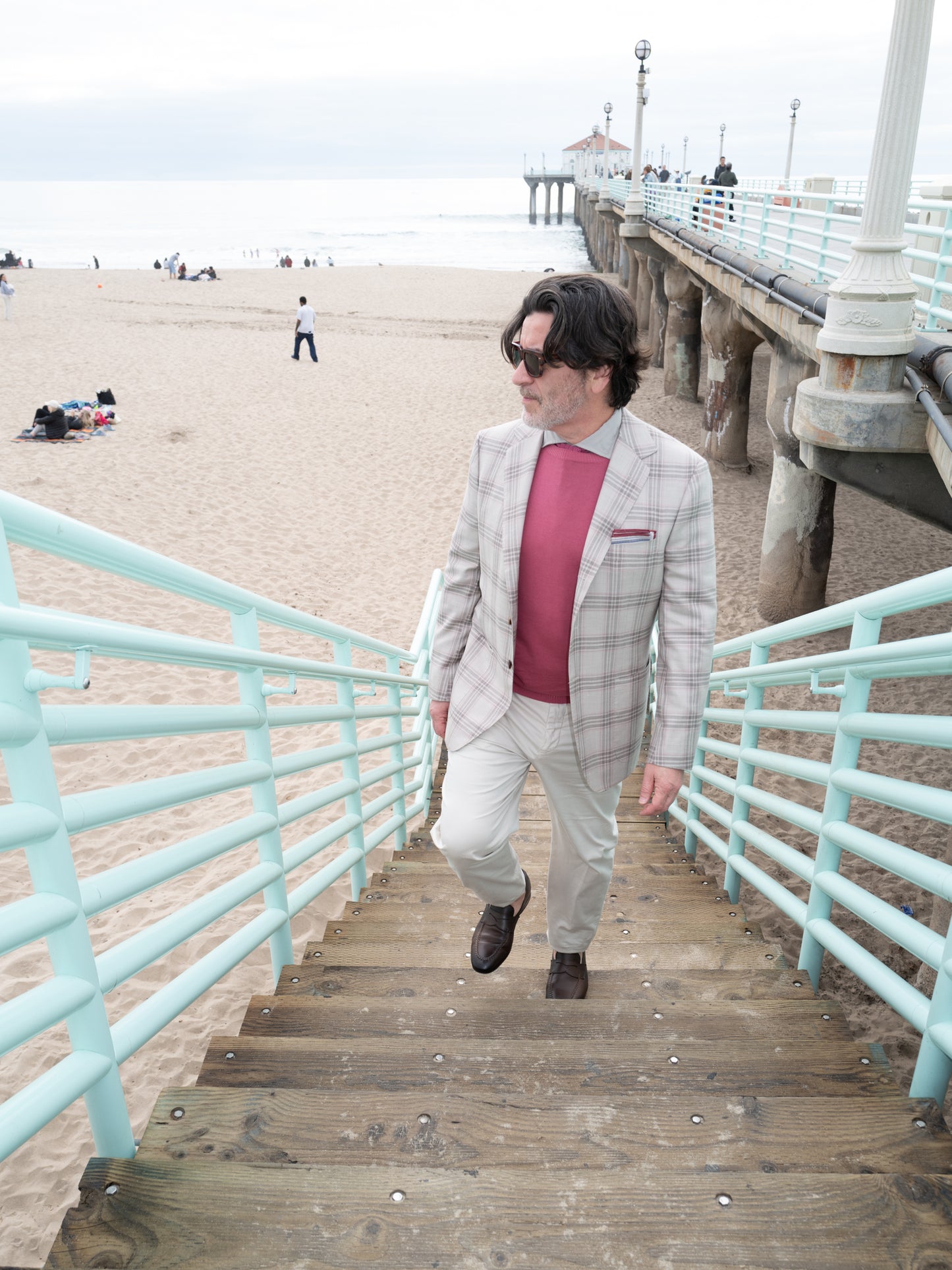 Wool/Silk/Linen Sport Coat - Taupe Plaid