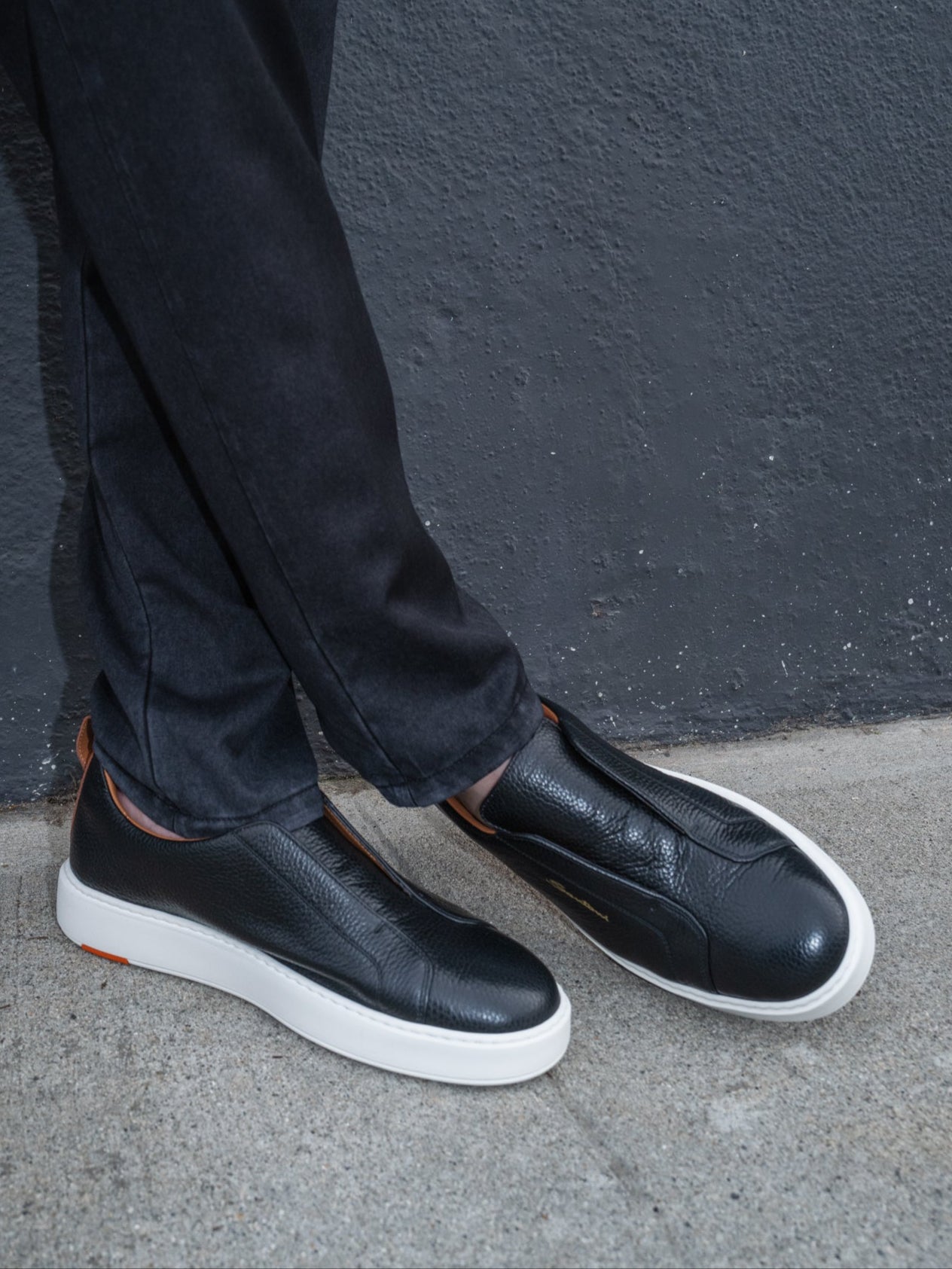 S4 - Victory Leather Slip-On Sneaker - Black