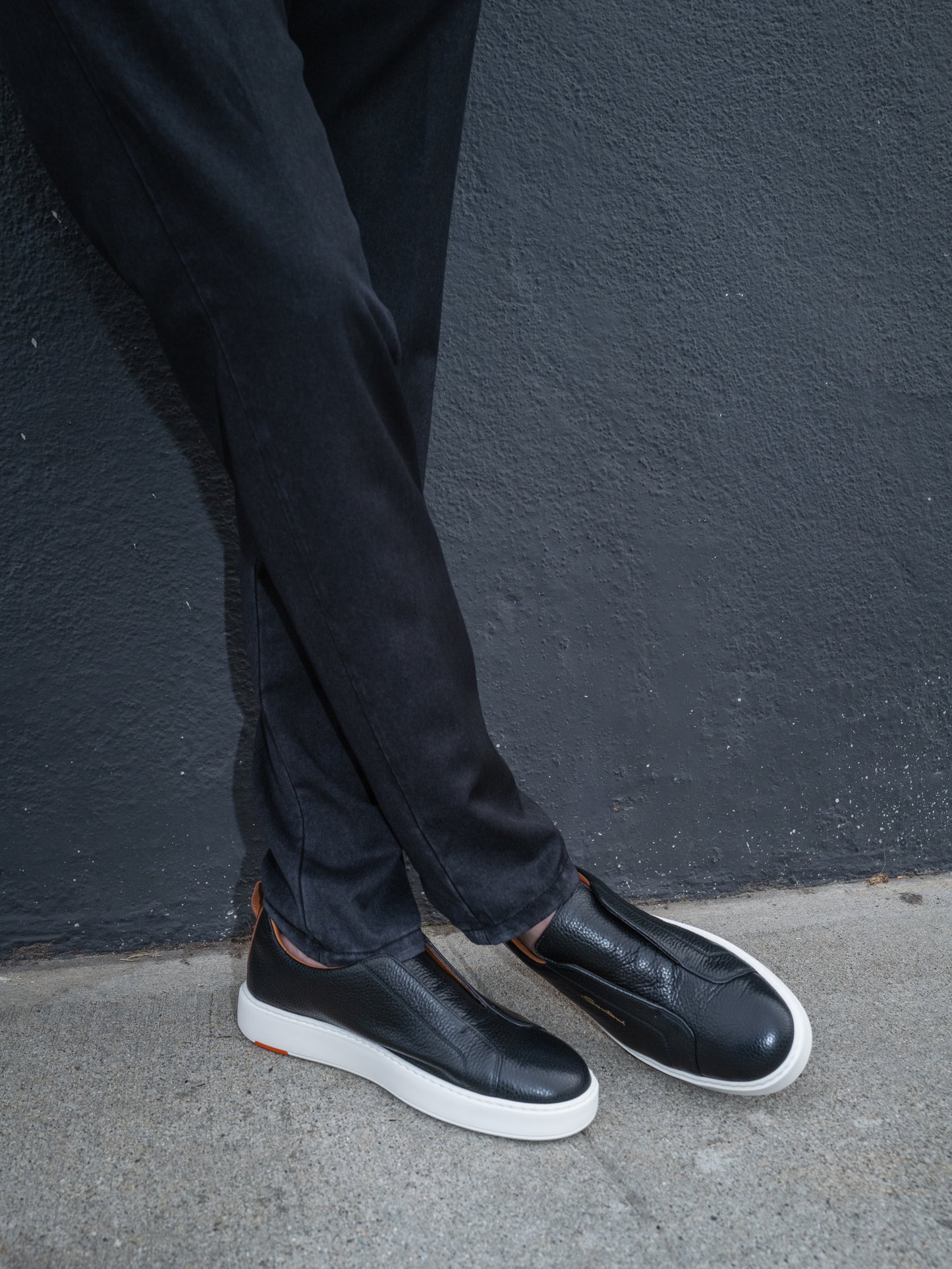 S4 - Victory Leather Slip-On Sneaker - Black