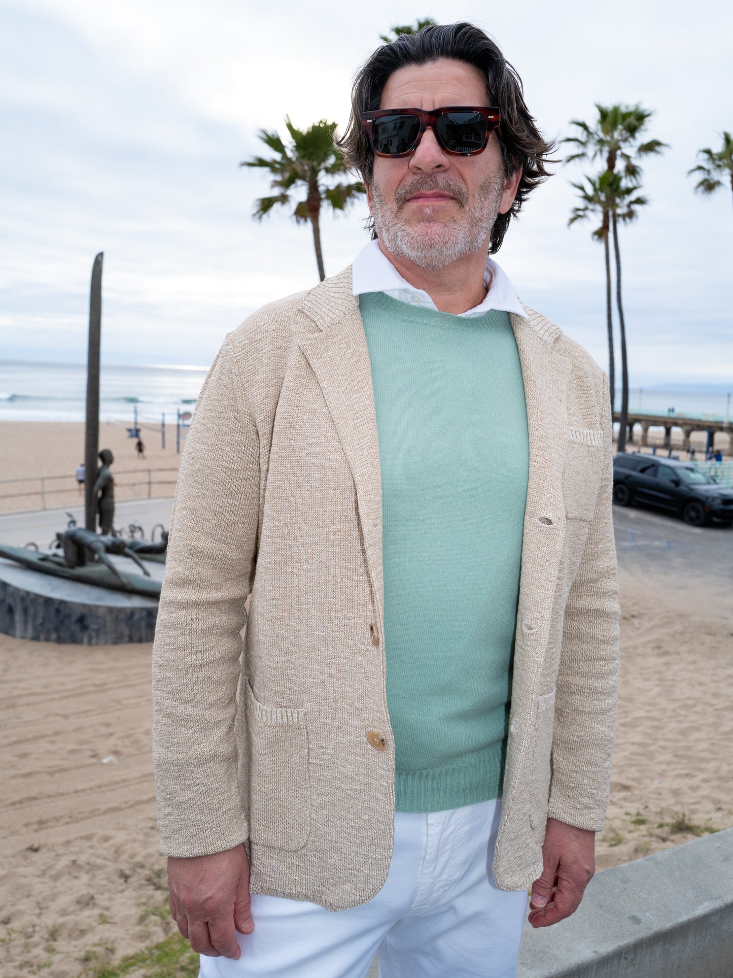 Portofino Knit Sweater Jacket - Beige