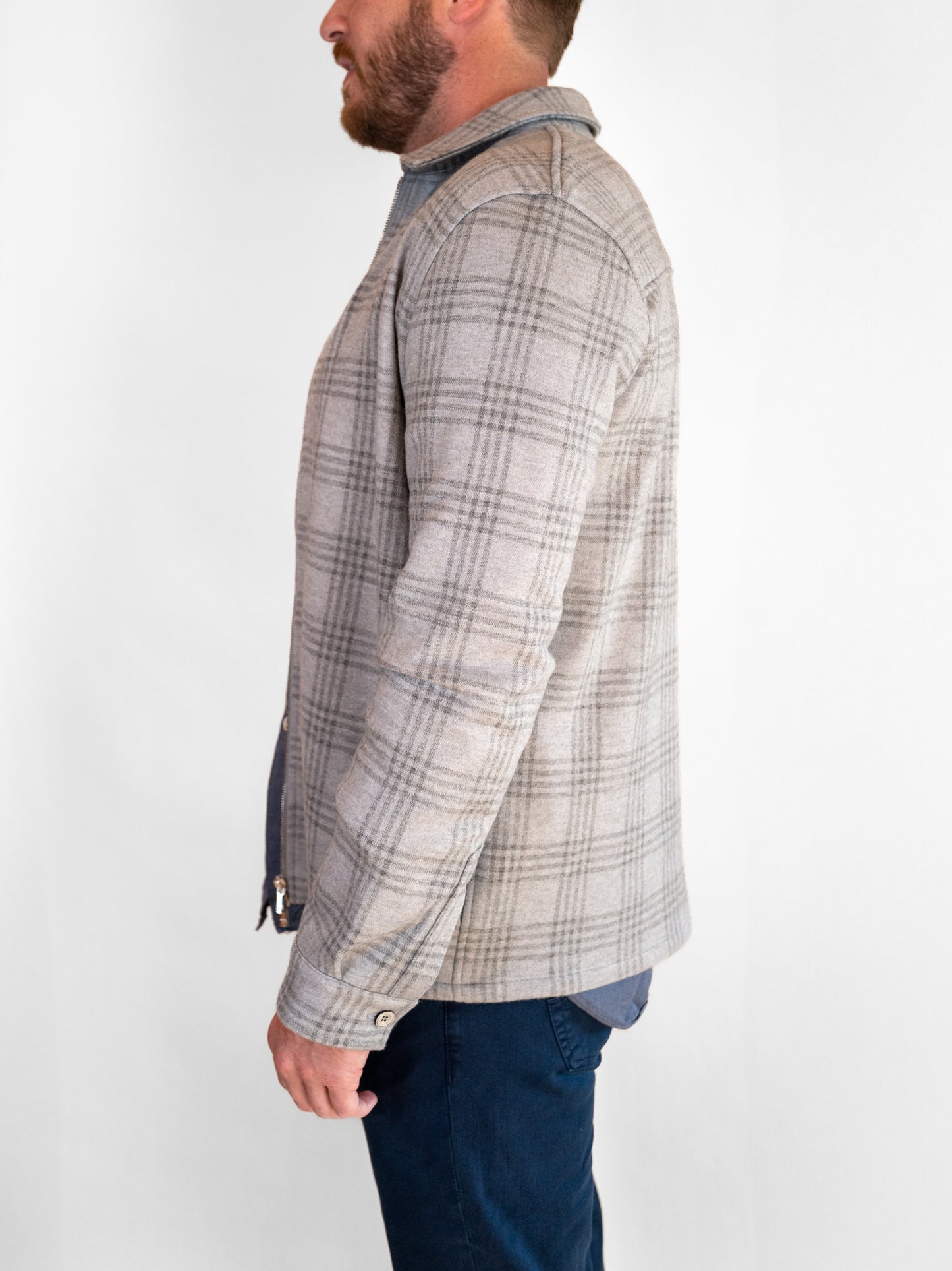 Grey Plaid Cashmere Jacket