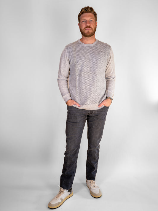 Grey Crewneck Cashmere Sweater