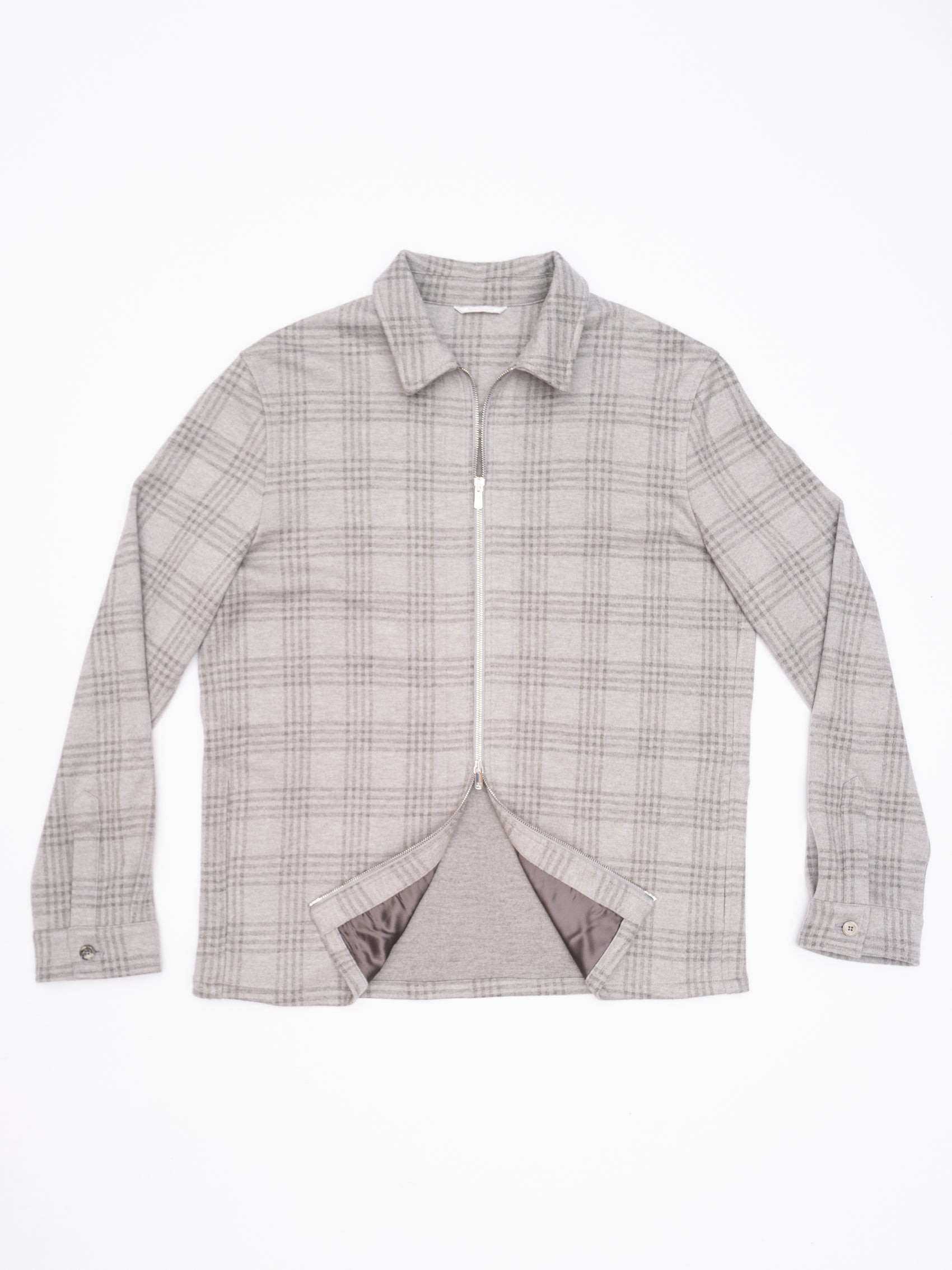 Grey Plaid Cashmere Jacket