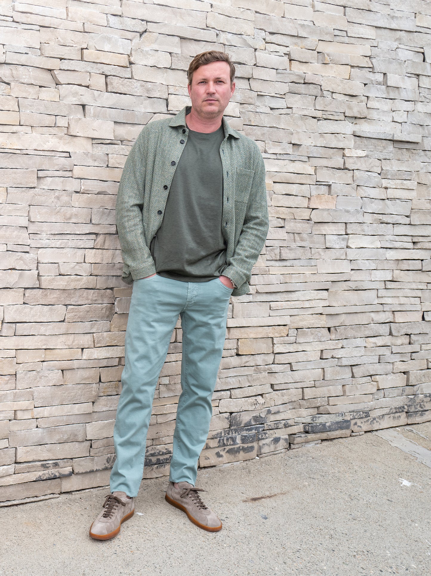 5-Pocket Gabardine Pants - Sage