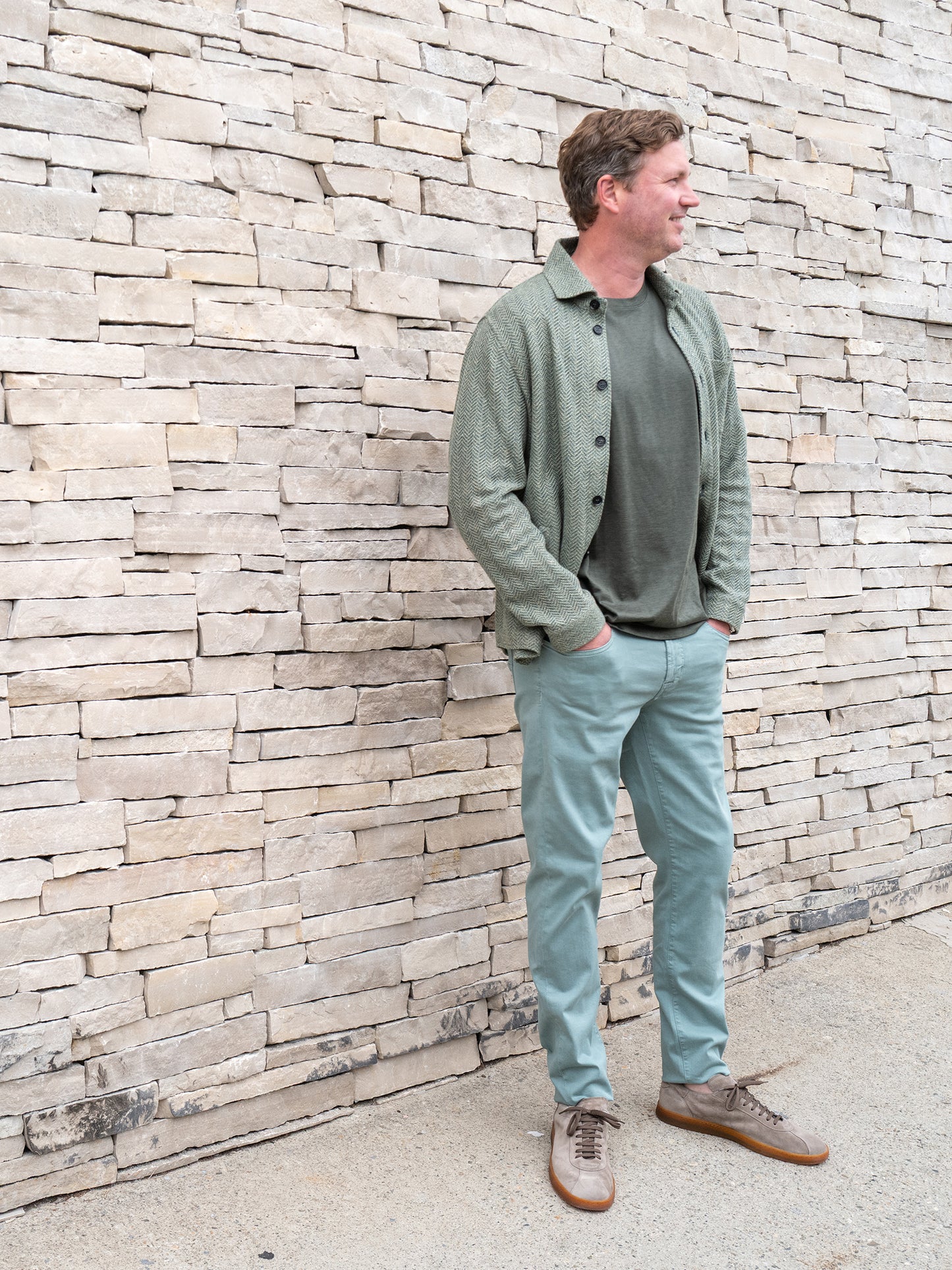 5-Pocket Gabardine Pants - Sage