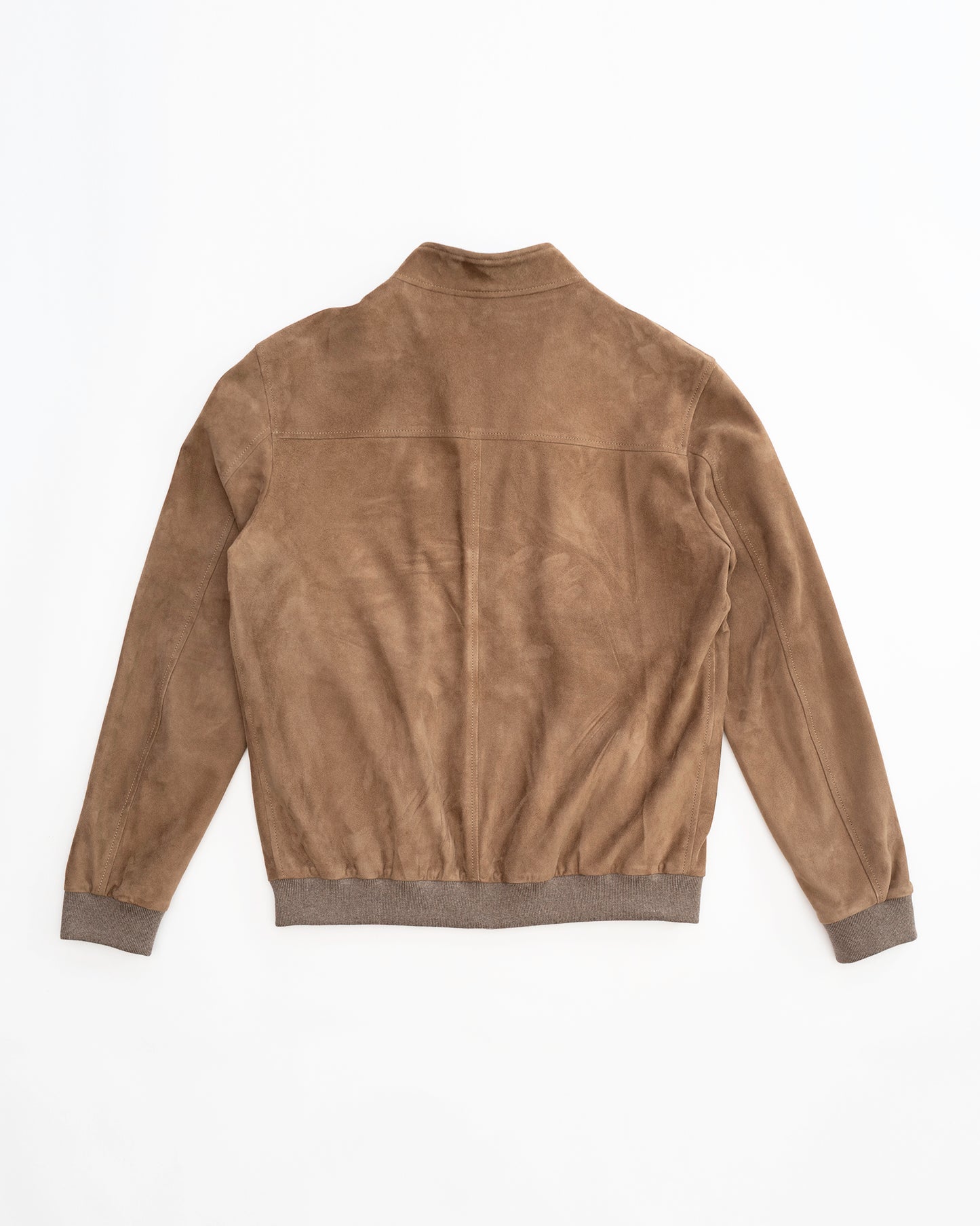 Suede Deck Zip Bomber - Taupe