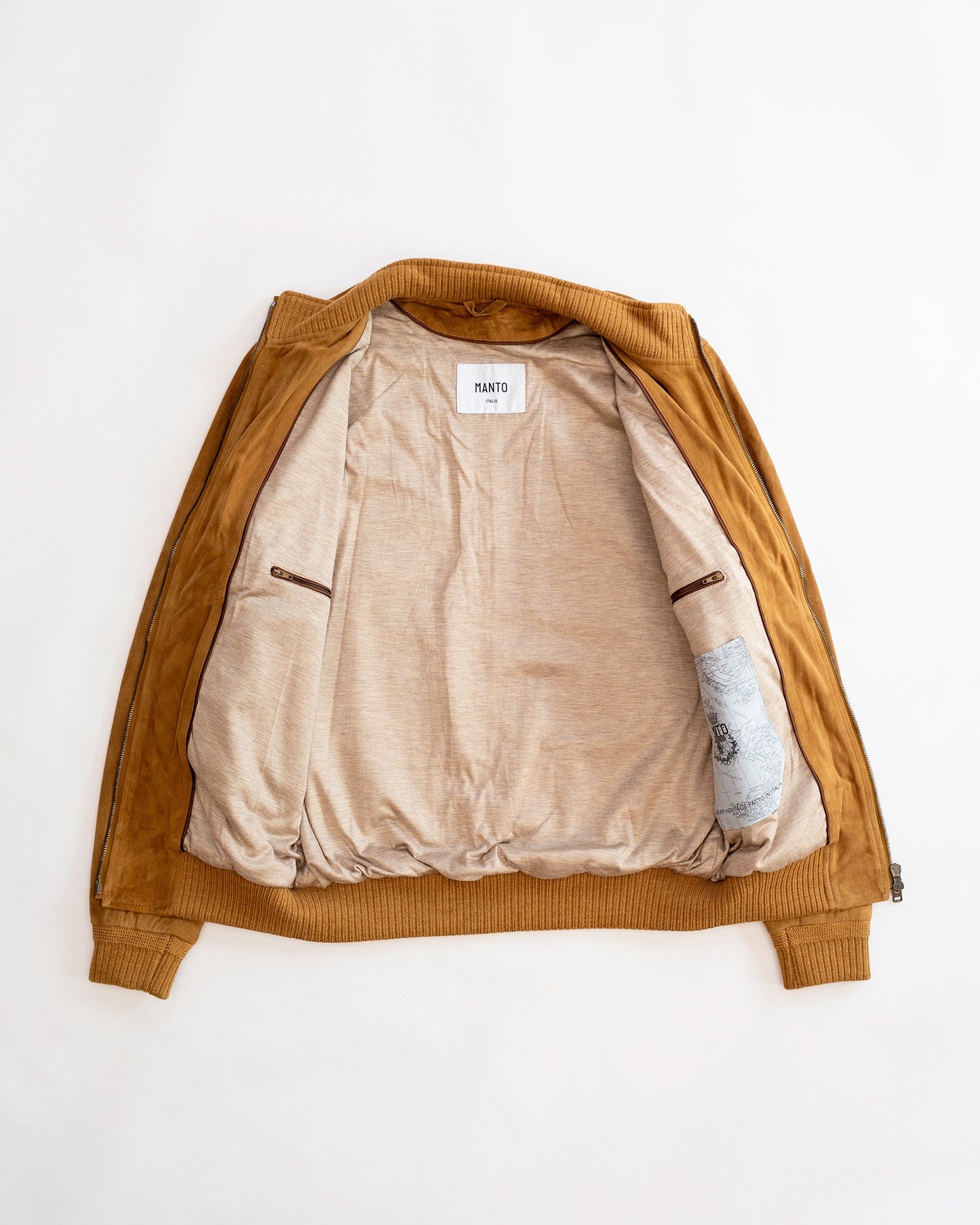 Deck Zip Camel Suede Bomber
