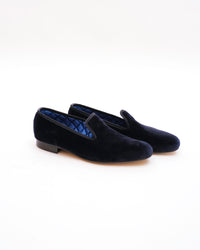 BE2 - Navy Velvet Plain Albert