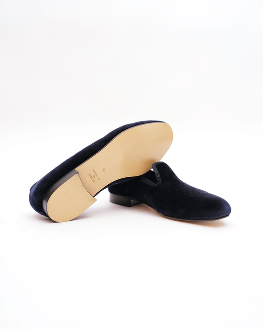 BE2 - Navy Velvet Plain Albert