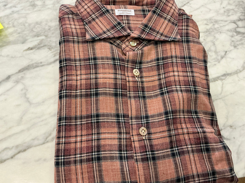 Borriello LS Plaid Linen Button Up