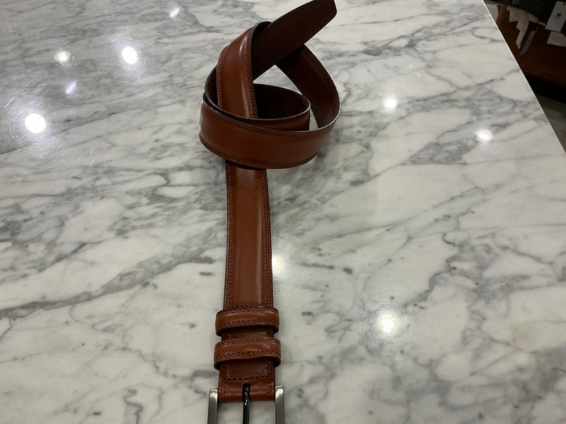 European Tanned Cowhide Dress Belt