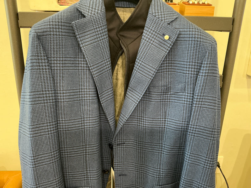 Luigi Bianchi Plaid Sport Coat with Removable Vest