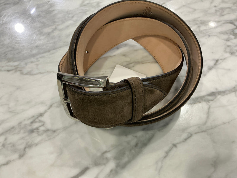 Di Bianco Adjustable Suede Belt Dark Bark