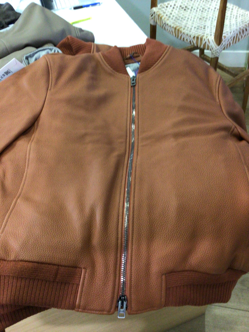 Manto Camel Deerskin Bomber