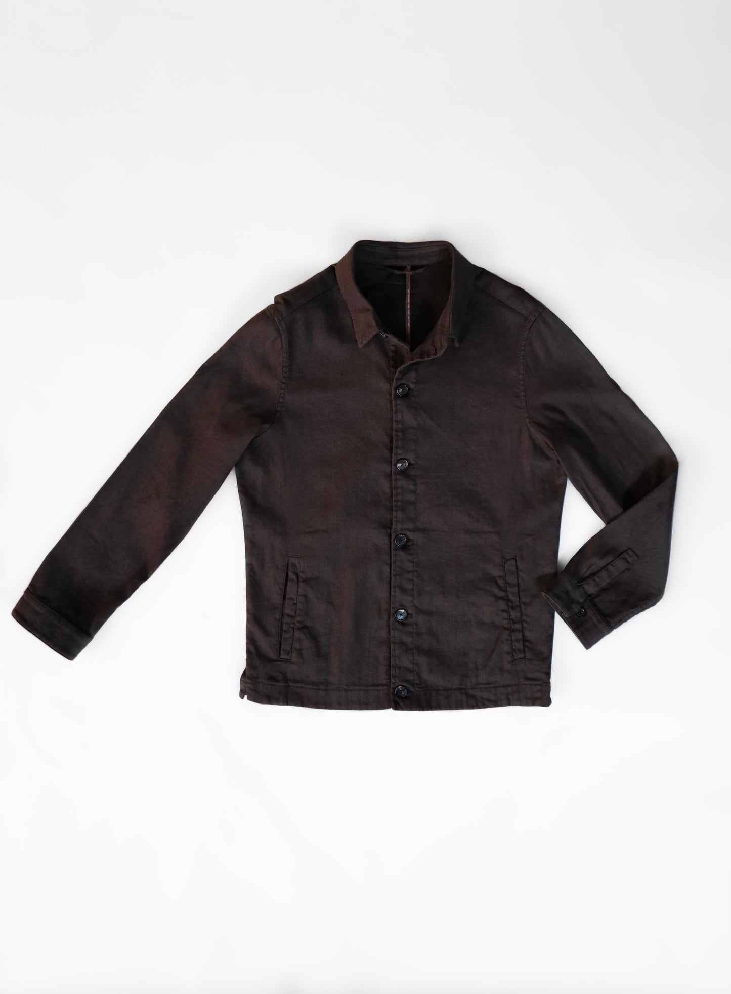 Manto Linen Cotton Stretch Overshirt - Brown