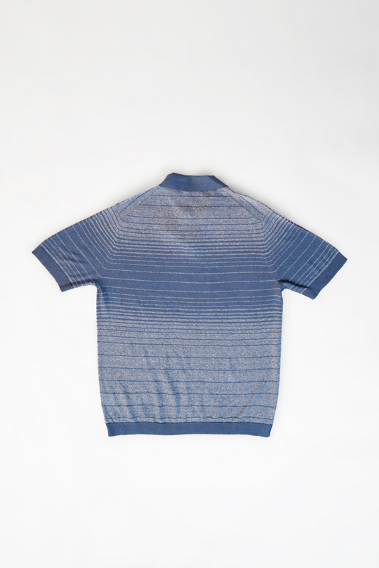Maurizio Baldassari Marin Knit Polo - Air Blue