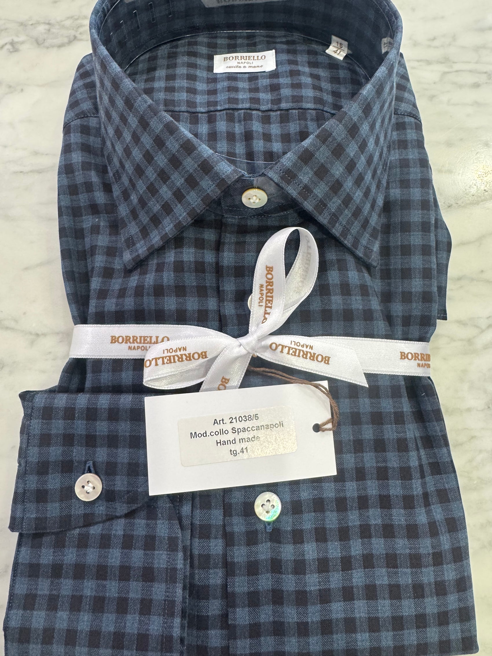 Spaccanapoli LS Blue/Blk Button Up