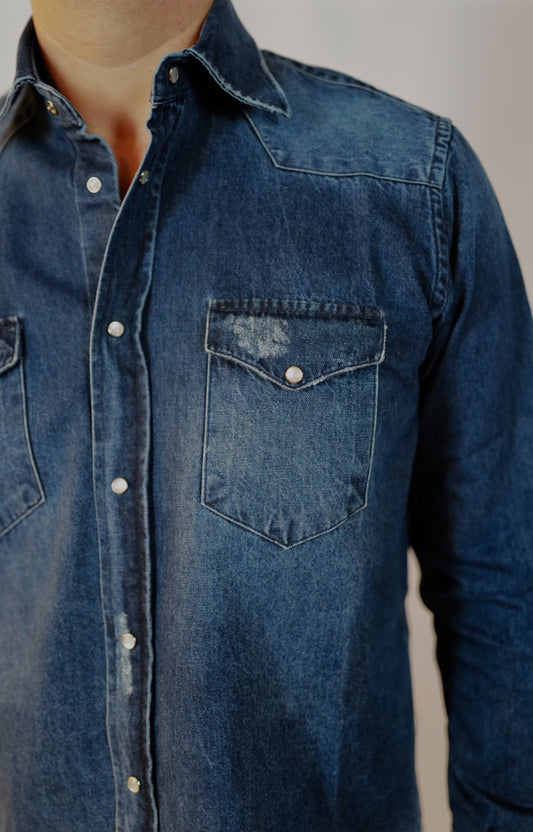 Texas Distressed Denim Shirt