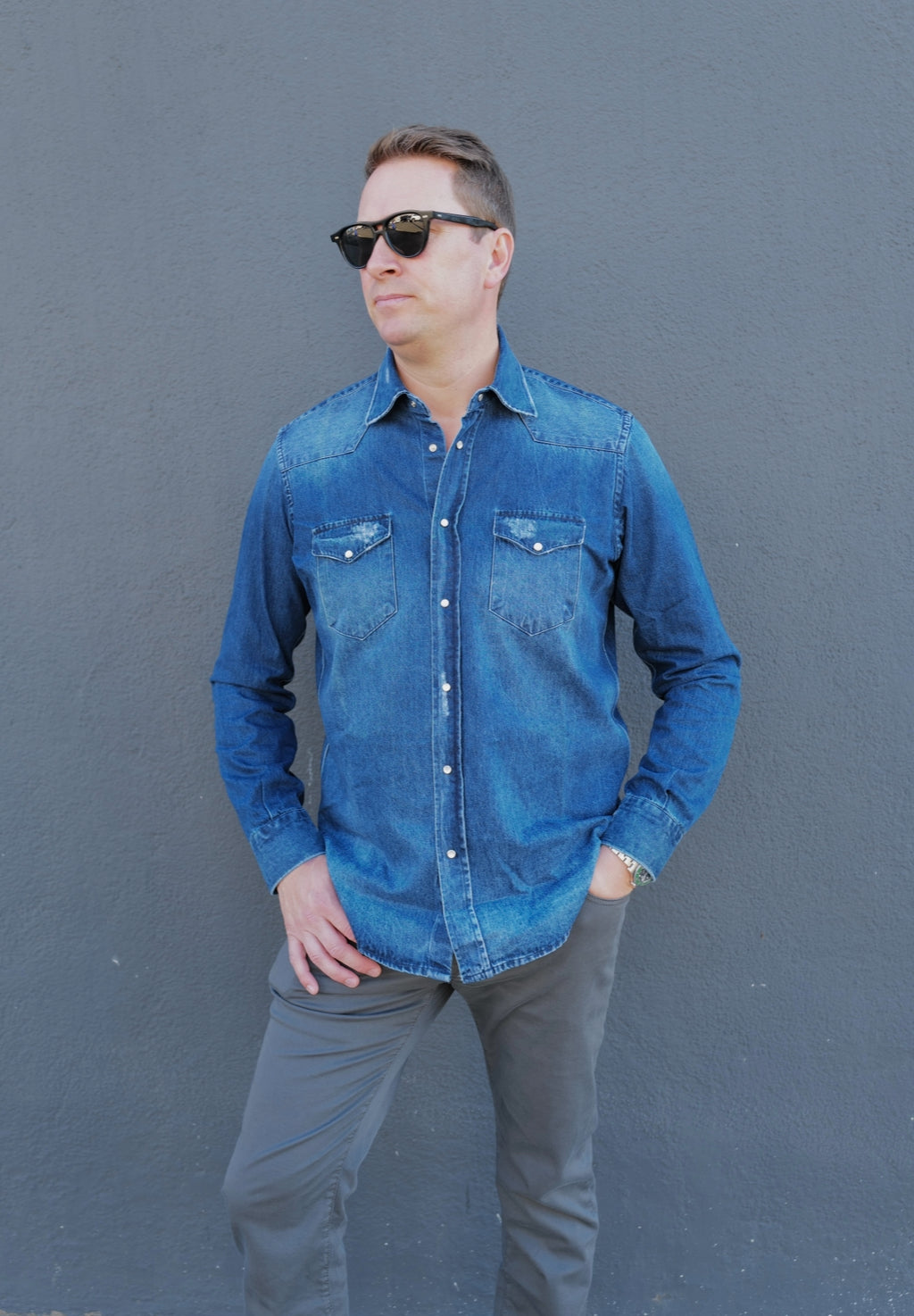 Texas Distressed Denim Shirt