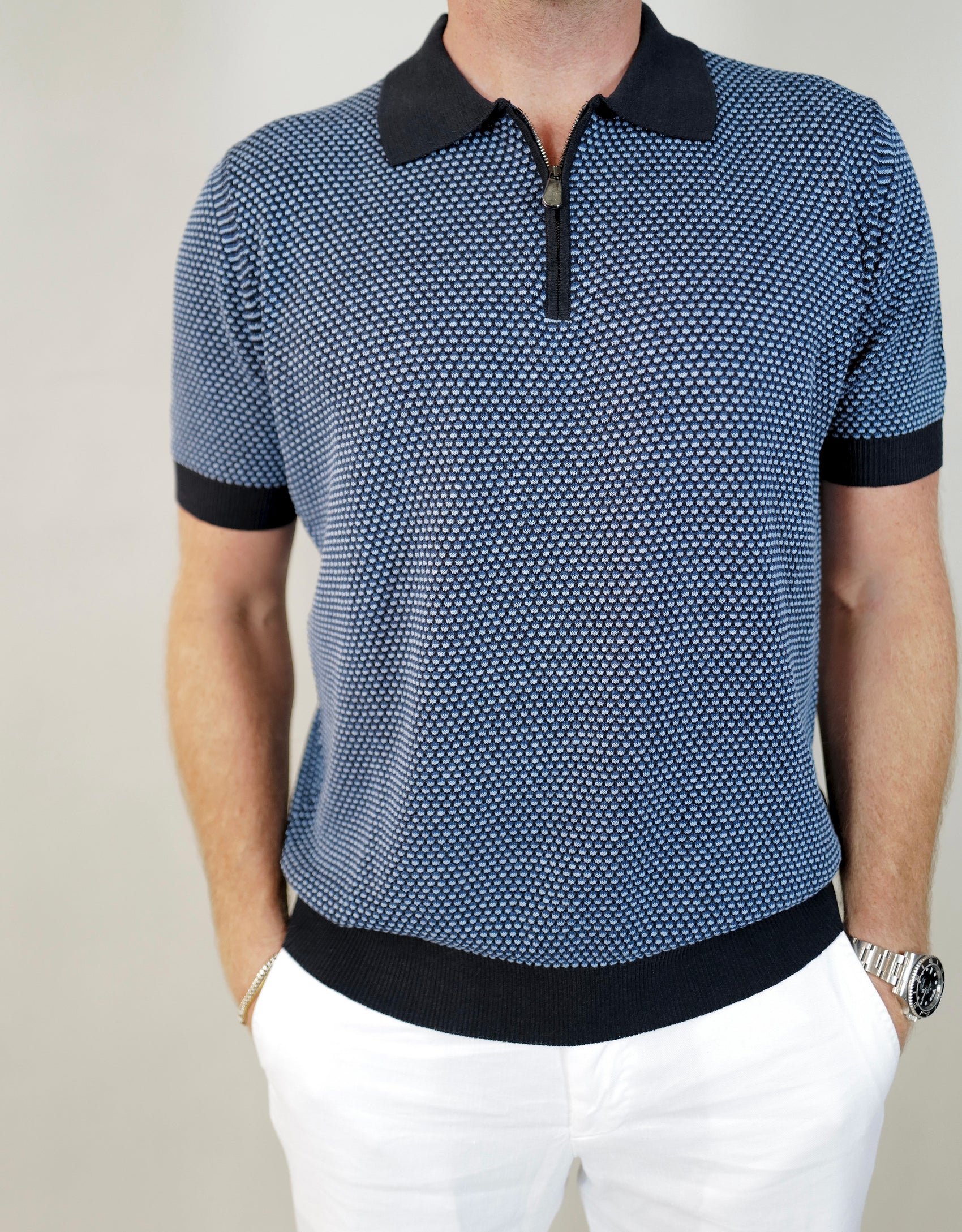 Piacenza S/S Zip-Up Polo