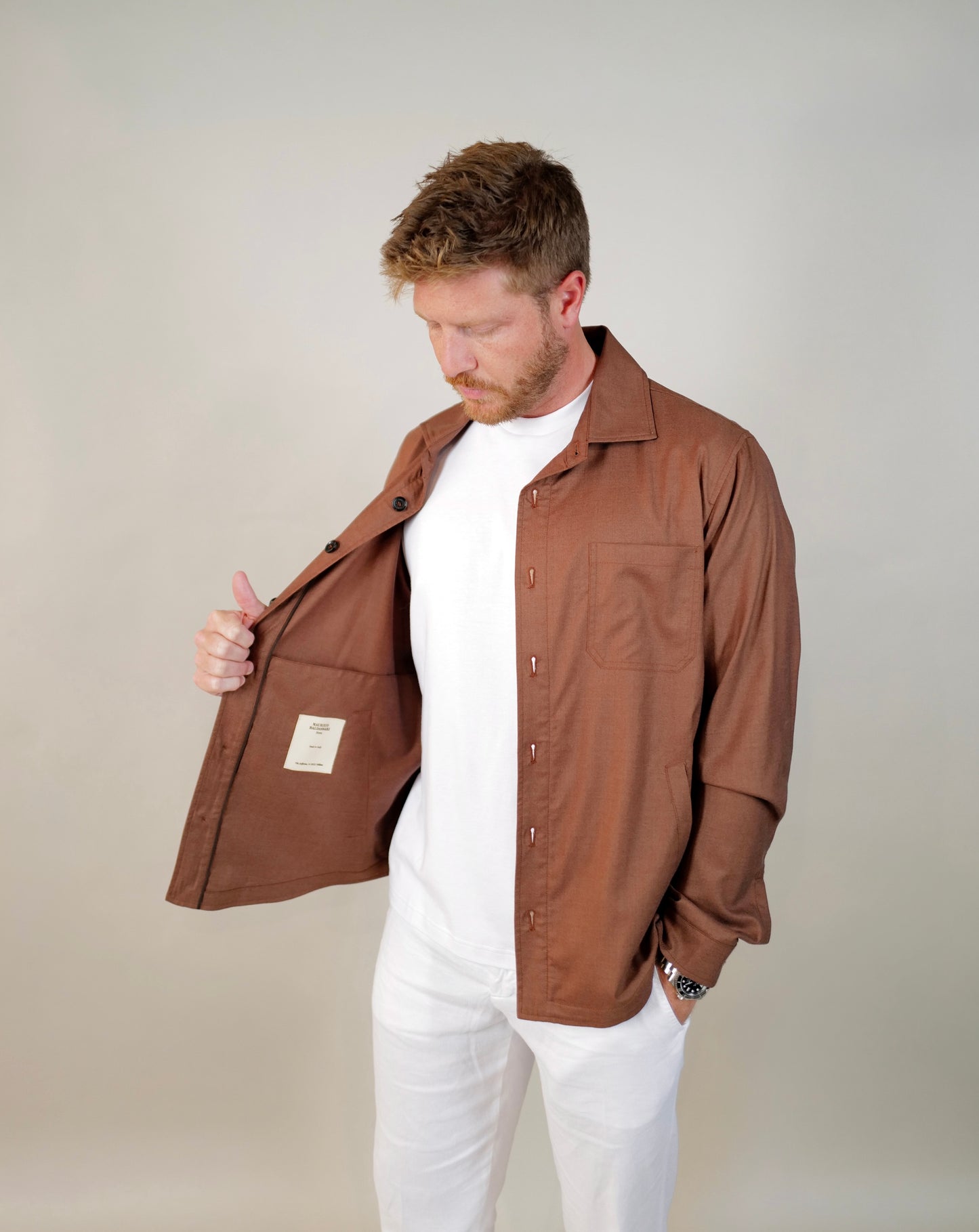 Maurizio Baldassari Cashmere/Silk Overhsirt - Brown