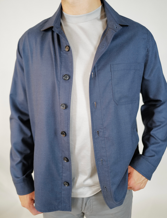 Maurizio Baldassari Cashmere/Silk Overshirt - Navy