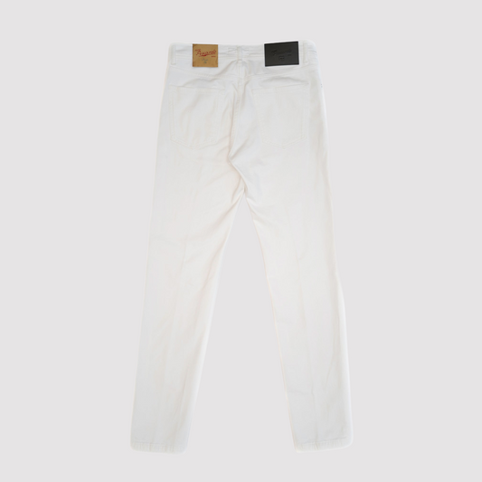 NeranoM - 5 Pocket Cotton/Cashmere Pants - White