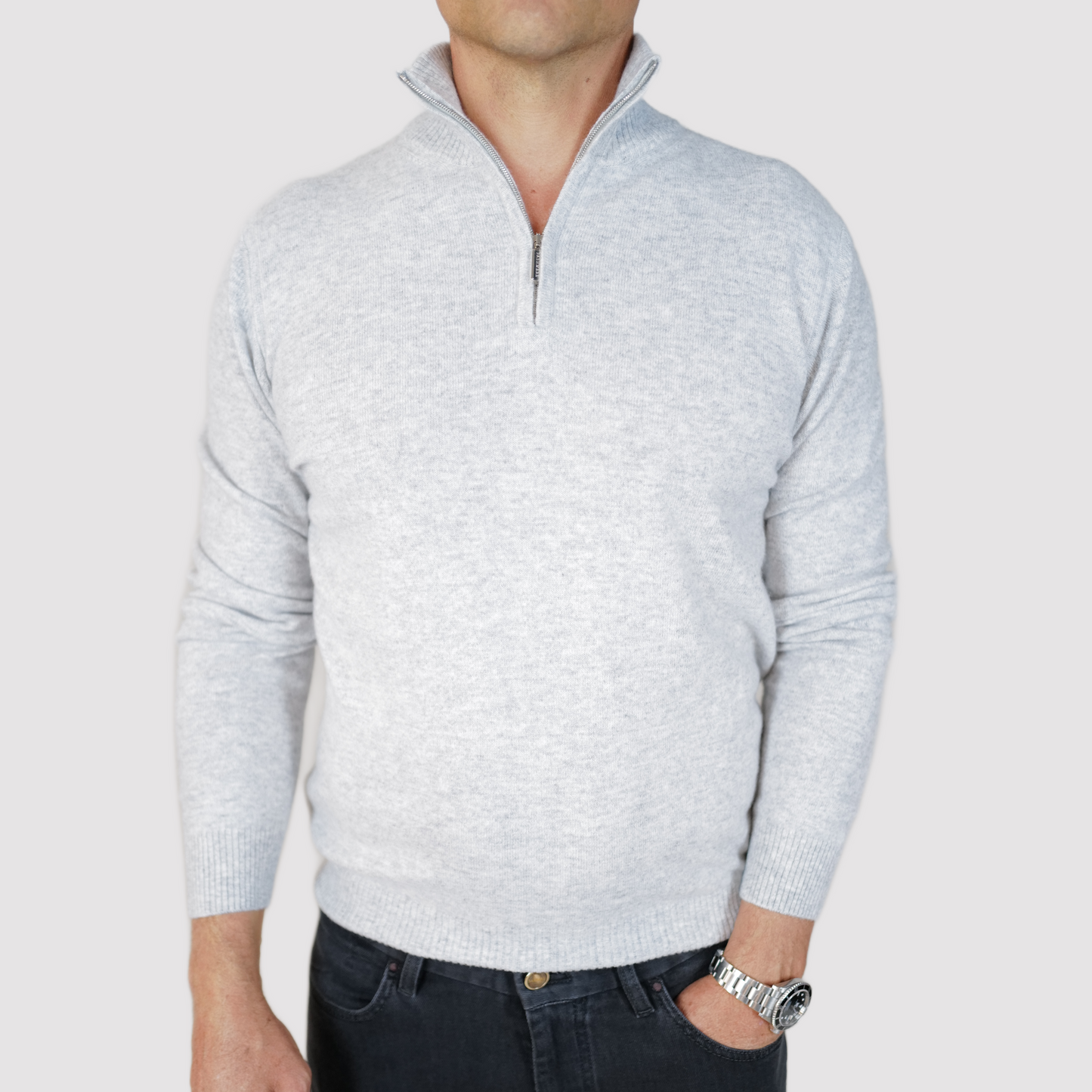 Pashmere Baby Cashmere Half Zip Sweater