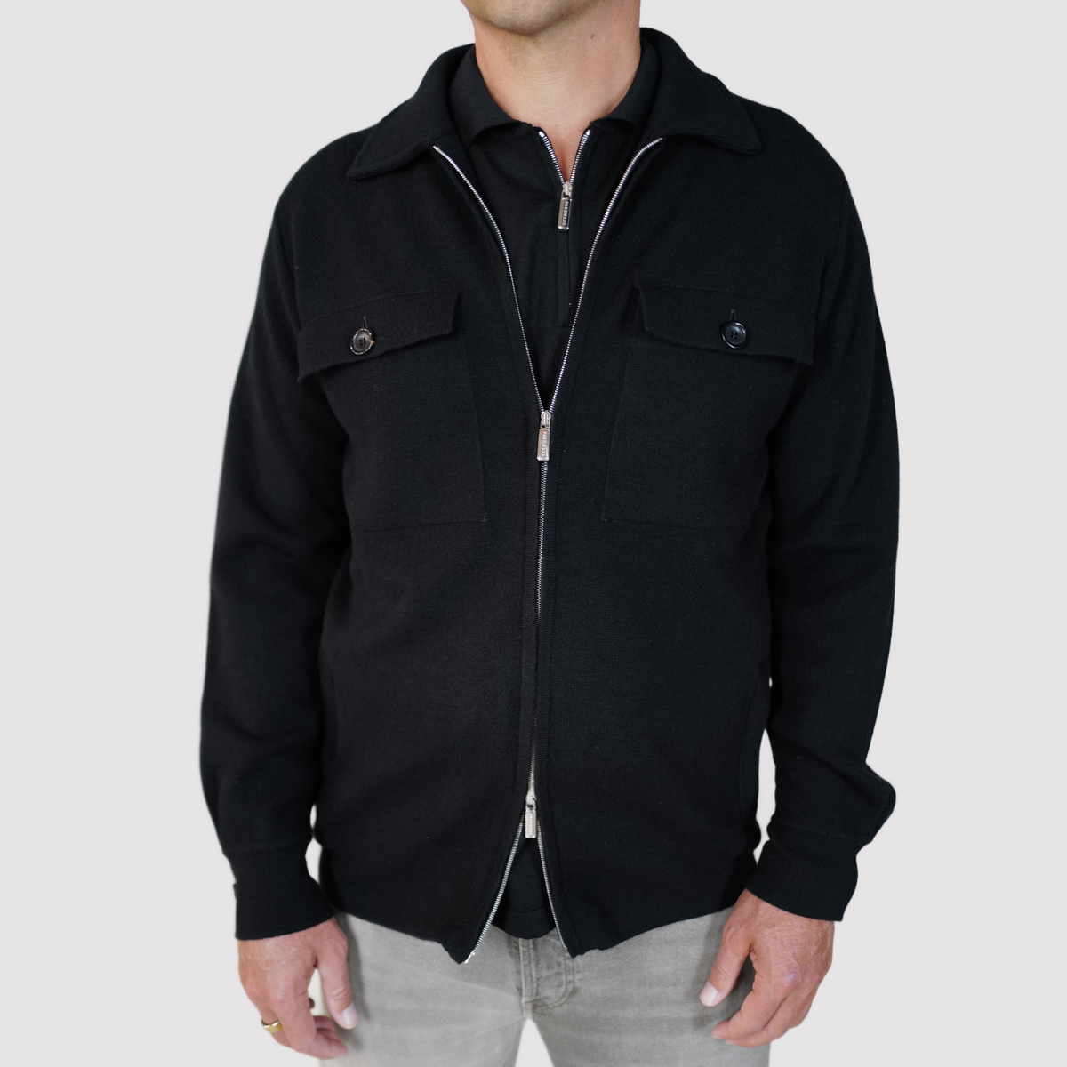 Pashmere Cashmere Zip Overshirt
