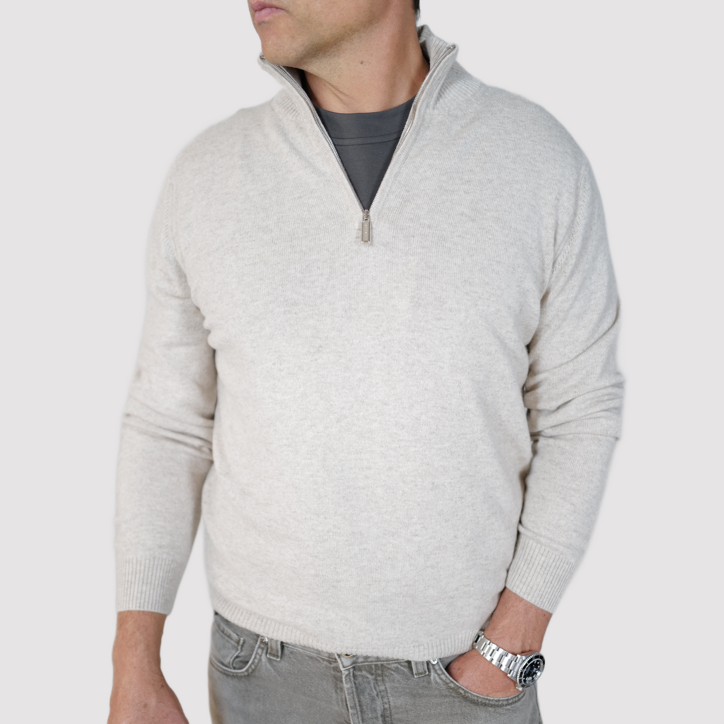 Pashmere Baby Cashmere Half Zip Sweater