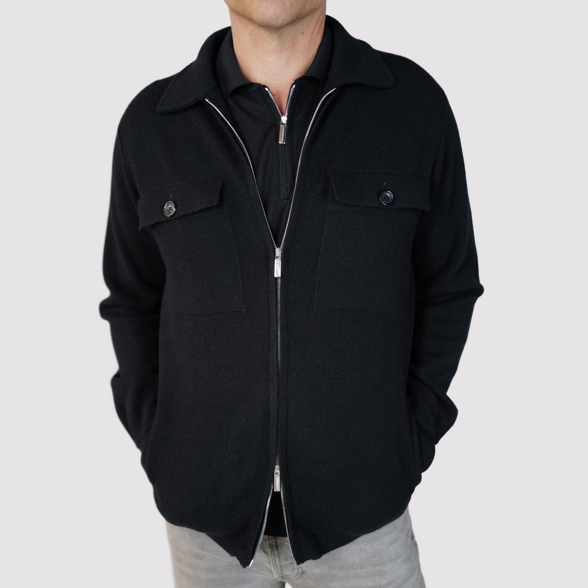 Pashmere Cashmere Zip Overshirt