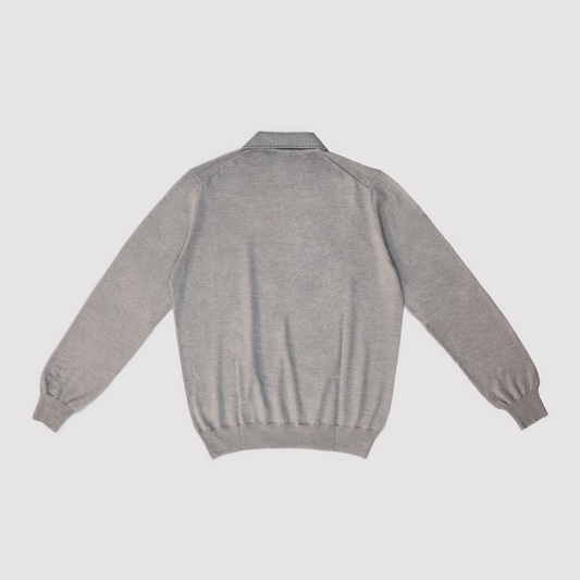 Gran Sasso Wool Half Zip Knit Polo