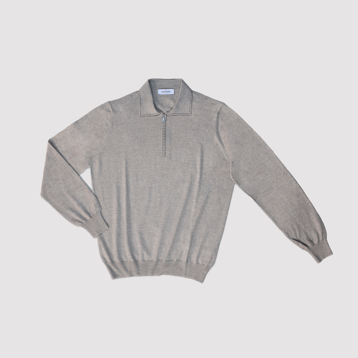 Gran Sasso Wool Half Zip Knit Polo