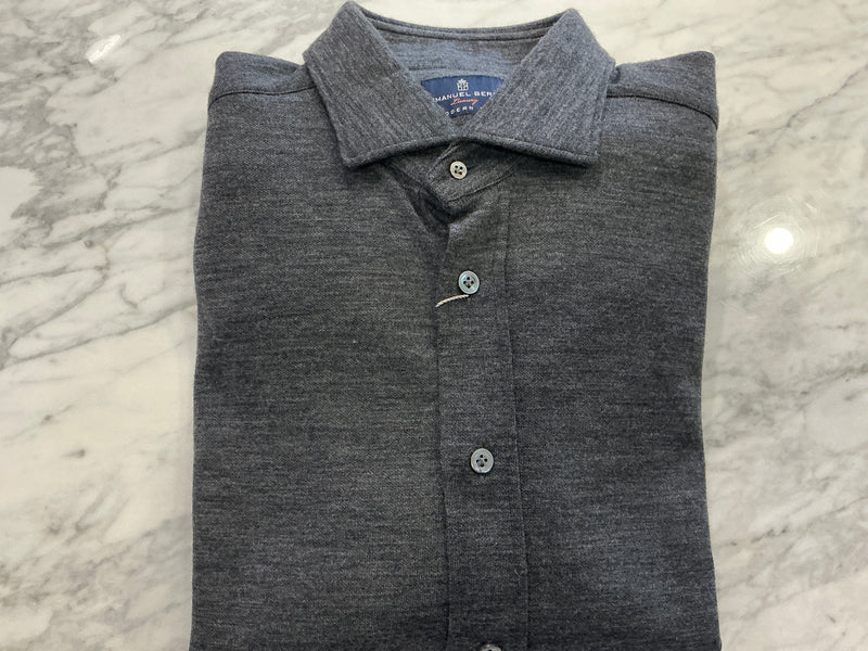 Emanuel Berg Wool Blend Button Up