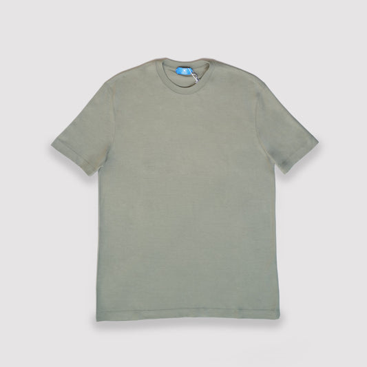 Kired Crepe Cotton Crew T-Shirt - Olive