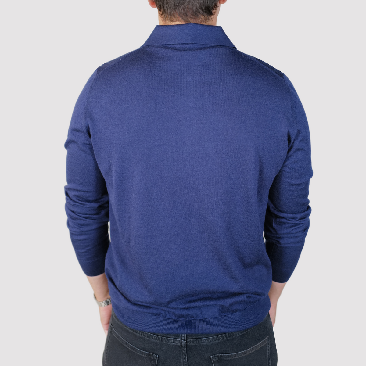 Pashmere Cashmere/Silk Zip LS Knit Polo