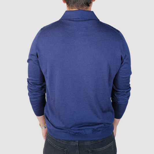 Pashmere Cashmere/Silk Zip LS Knit Polo