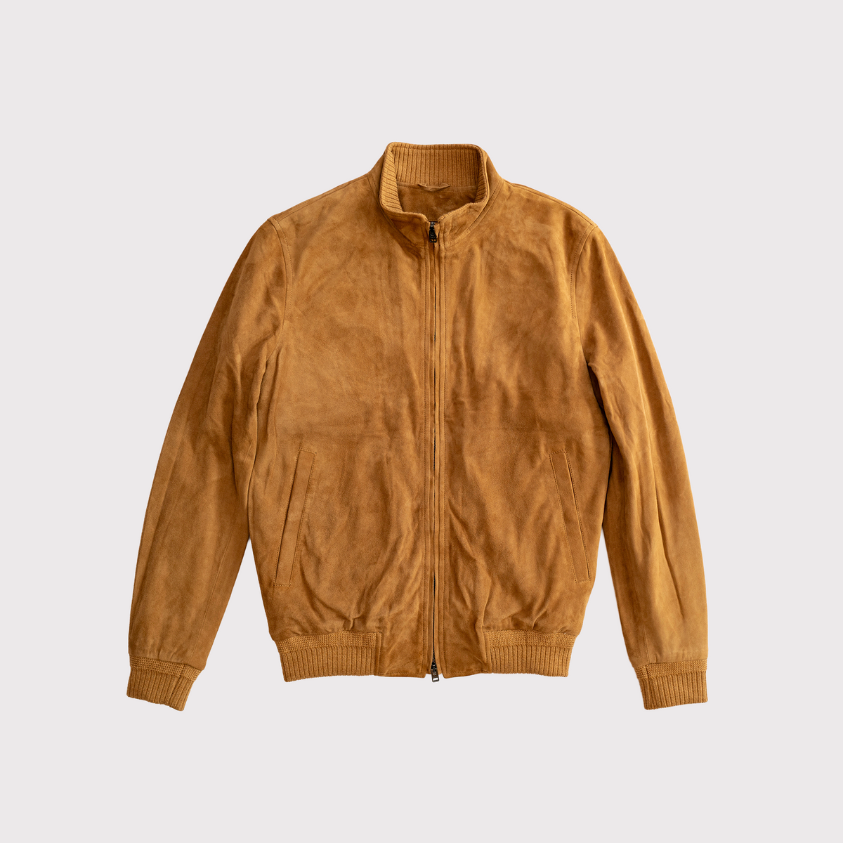 Deck Zip Camel Suede Bomber